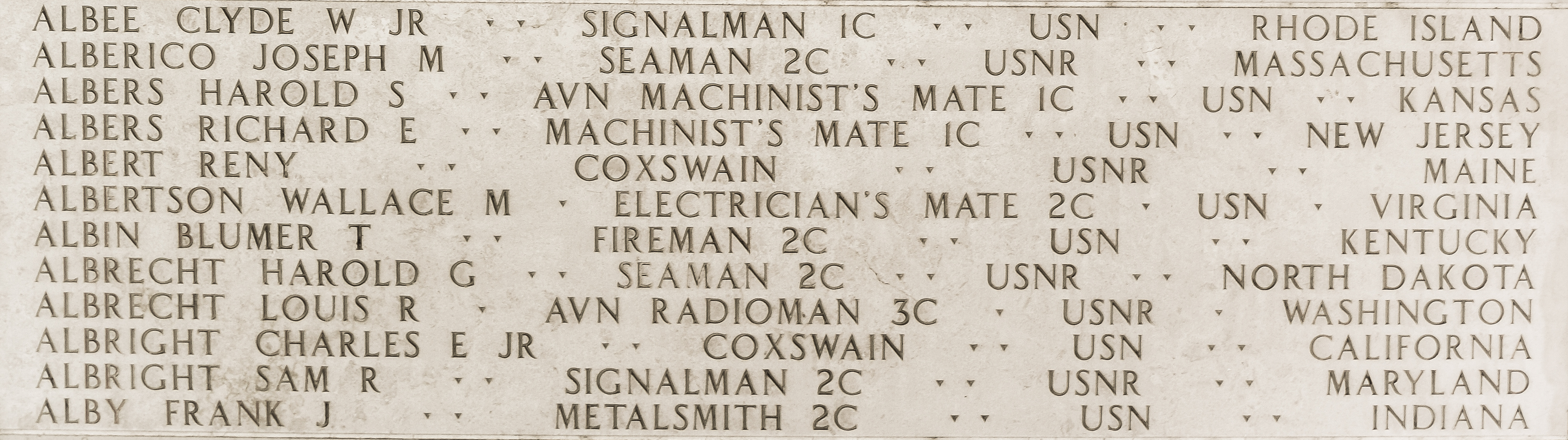 Wallace M. Albertson, Electrician's Mate Second Class